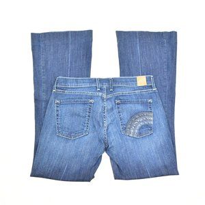 Lucky Brand Women's 8 x 29 Sundown Wide Leg Mid Rise Jeans Blue Inseam 30 inch